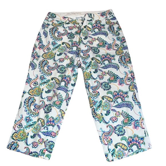 Talbots Paisley Printed Perfect Skimme Capri  Pants - Picture 1 of 7
